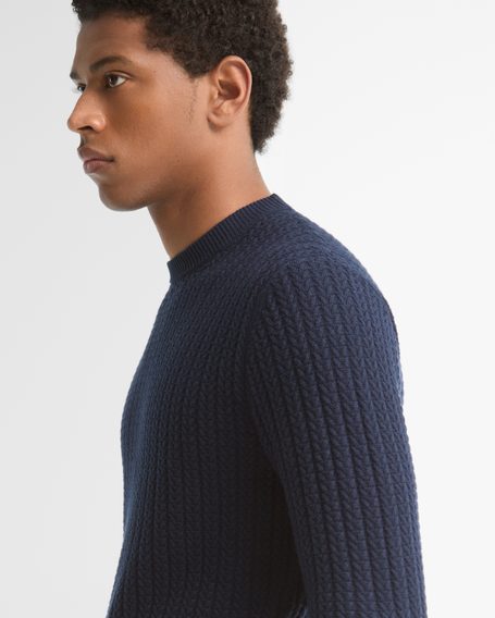 Barbour Herringbone Knitted Crew — Navy