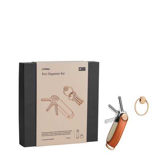 Orbitkey Key Organiser Set + Ring — Cognac