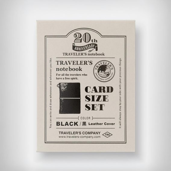 Traveler's Notebook Card Size 20th Anniversary Set — Black