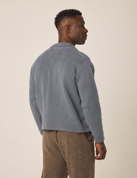 Peregrine Compton Knitted Shirt — Washed Denim