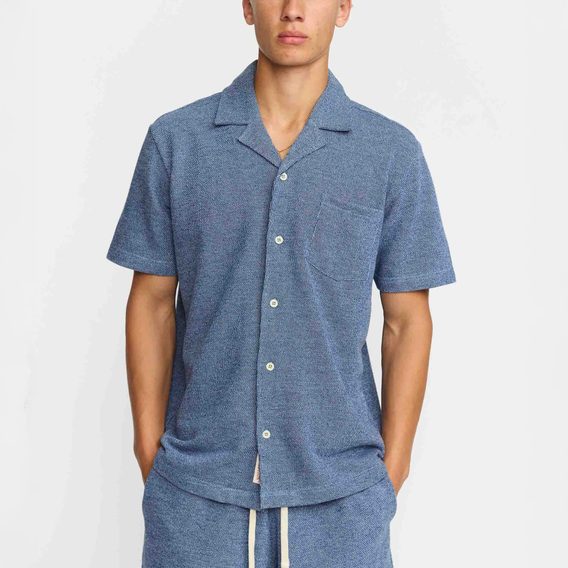 Revolution Short-Sleeved Cuban Shirt — Blue
