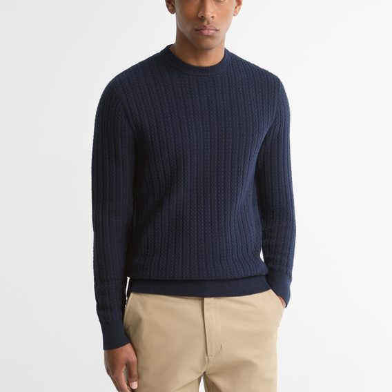 Barbour Herringbone Knitted Crew — Navy