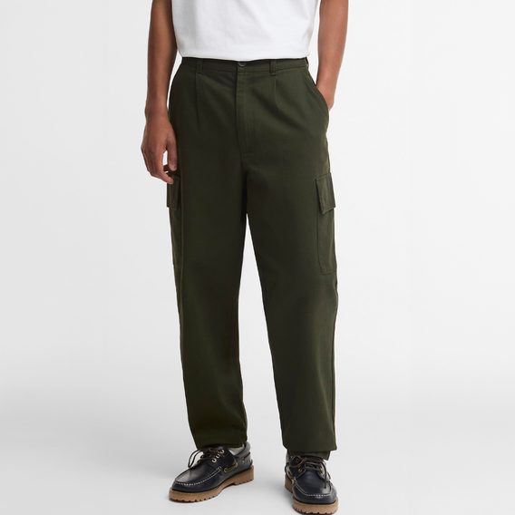 Barbour Washed Relaxed Fit Cargo Trousers — Sage