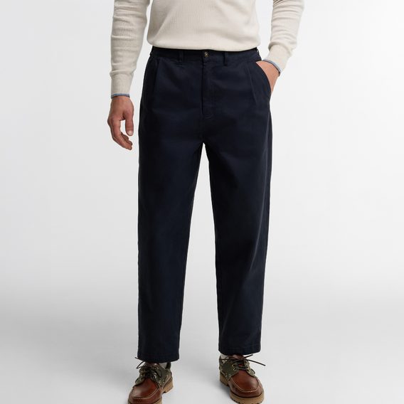 Barbour Yorklane Twill Trousers — Dark Navy