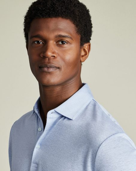 Charles Tyrwhitt Pure Linen Polo — Sky Blue