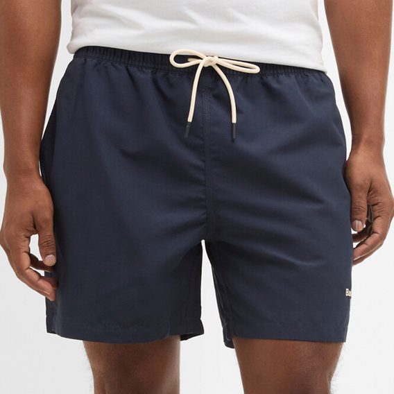 Barbour Water Reactive Tartan Swim Shorts — Navy