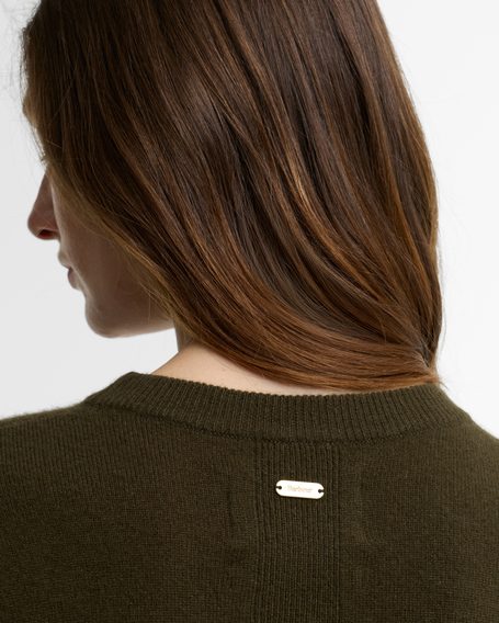 Barbour Penwood Cashmere Knitted Jumper — Olive