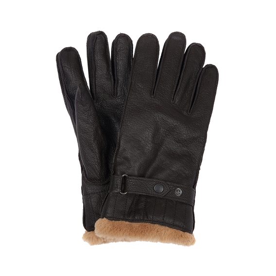 Barbour Leather Utility Gloves — Brown