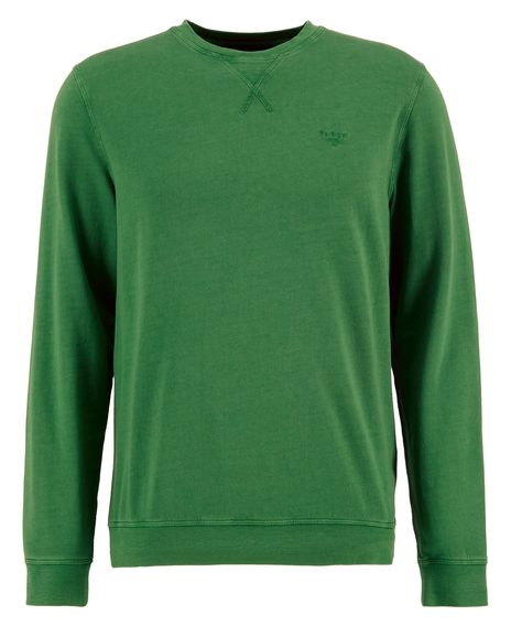 Barbour Washed Tartan Crew Neck Sweatshirt — Washed Green