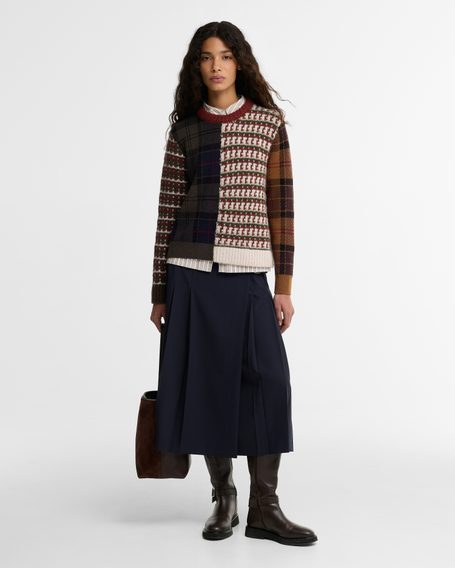 Barbour Ashfort Patchwork Crew Neck Jumper