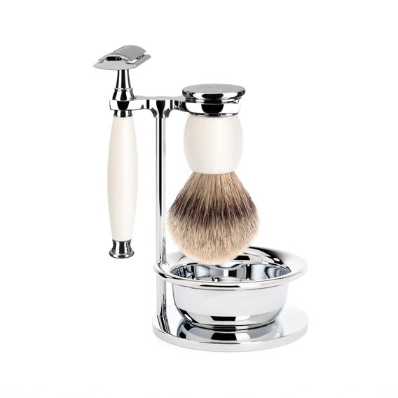 Set na holenie Mühle Sophist - strojček, veľká štetka, stojan, miska