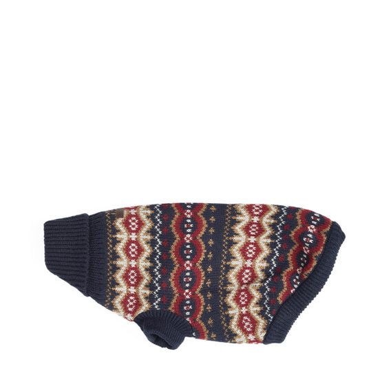 Barbour Case Fair Isle Dog Jumper — Cranberry