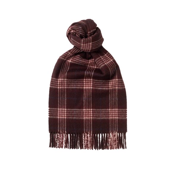 Joshua Ellis Traditional Check Cashmere Scarf