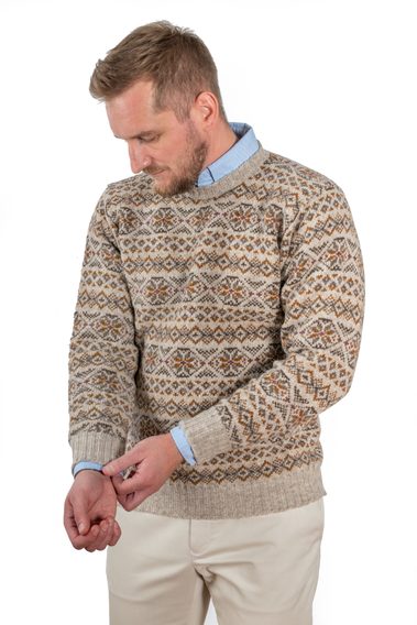 Jamieson's Fair Isle Jumper — Stone