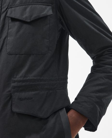 Barbour Emble Wax Jacket — Classic Black