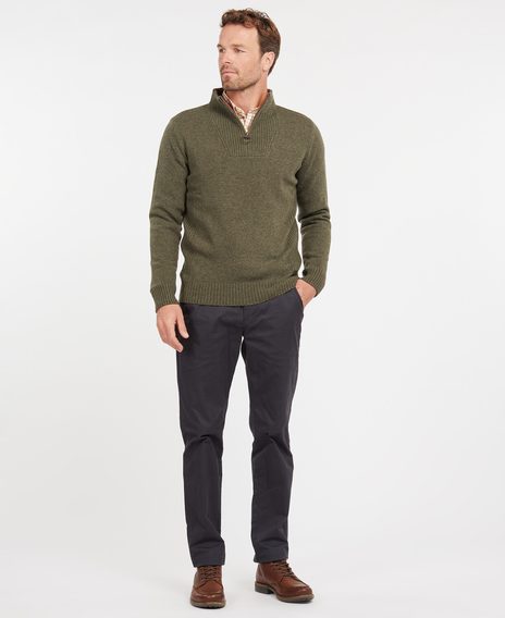 Barbour Nelson Essential Half Zip Sweatshirt — Seaweed