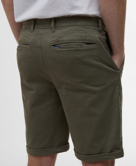 Barbour Washed Twill Chino Shorts — Stone