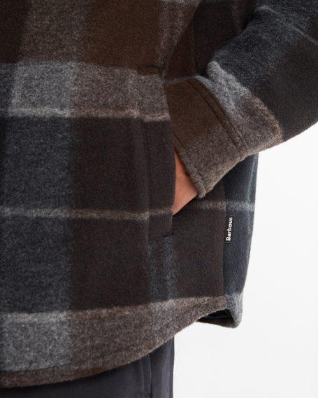 Barbour Woodlane Brushed Check Overshirt — Midnight Oak Tartan