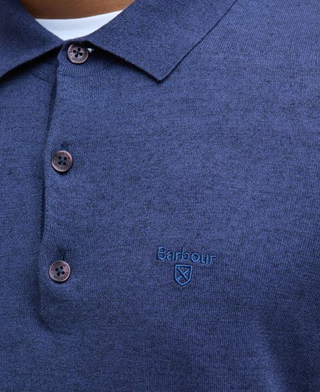 Barbour Buston Knitted Polo Shirt — Navy