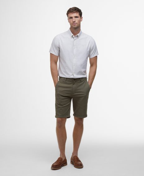 Barbour Washed Twill Chino Shorts — Stone
