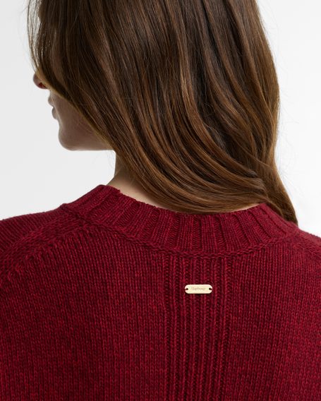 Barbour Gaia Knitted Jumper — Cranberry Red