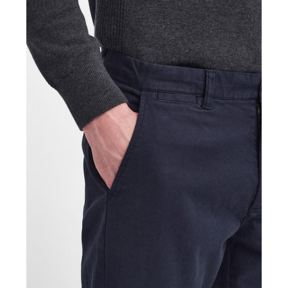 Barbour Washed Stretch Tailored Trousers — Dark Navy