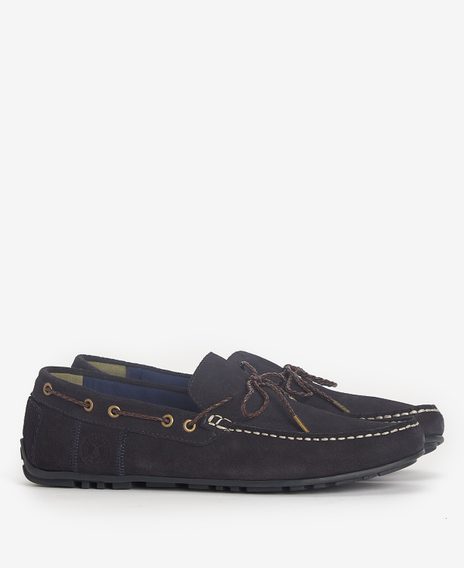 Barbour Jenson Driving Shoes — Navy Suede