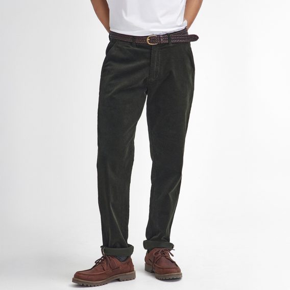 Barbour Stretch Cord Tailored Trousers — Forest