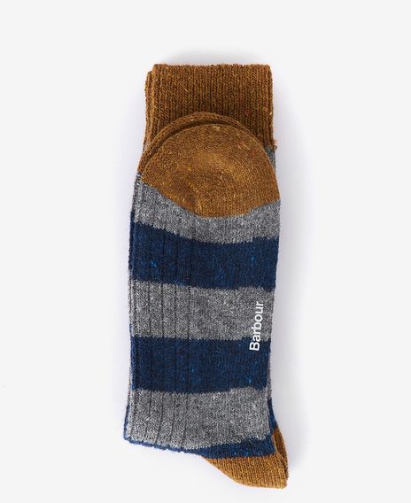 Barbour Houghton Stripe Socks — AsphaLight/Navy