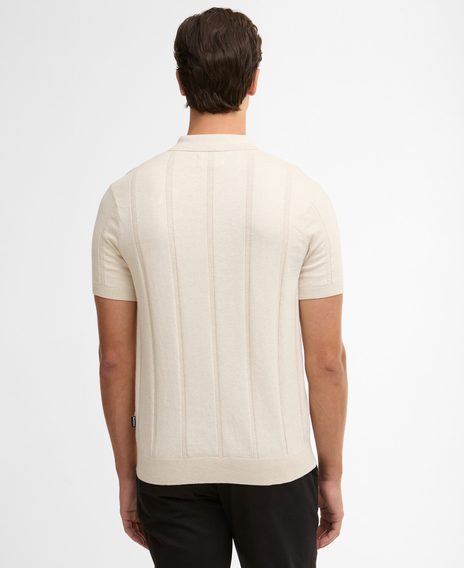 Barbour Wellburn Knitted Polo Shirt — Oatmeal