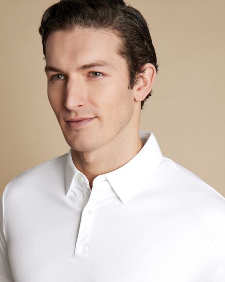 Charles Tyrwhitt Smart Jersey Polo — White