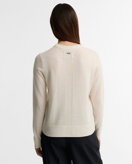 Barbour Penwood Cashmere Knitted Jumper — Cream