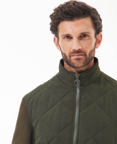 Barbour Hybrid Fleece Jacket — Olive