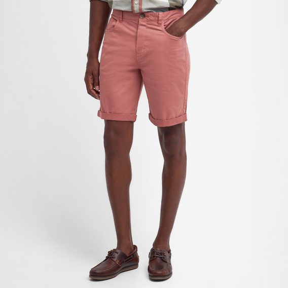 Barbour Overdyed Twill Shorts — Pink Clay