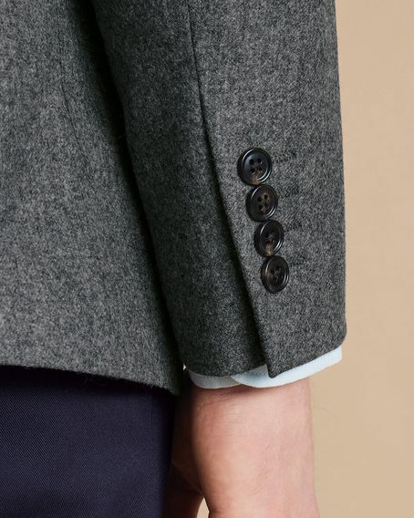 Charles Tyrwhitt Unstructured Wool Twill Jacket — Grey