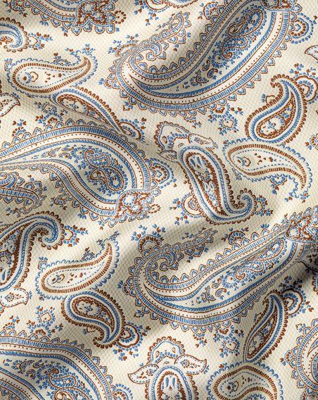 Charles Tyrwhitt Silk Paisley Pocket Square — Cream