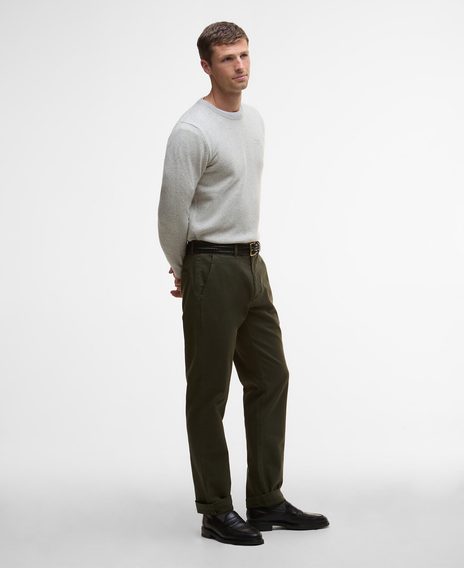 Barbour Washed Stretch Tailored Trousers — Forest