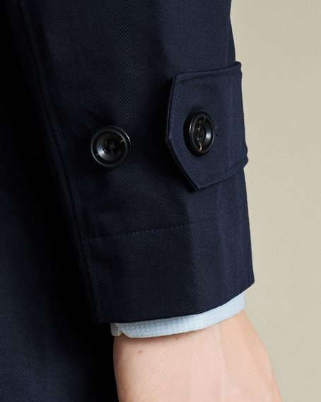 Charles Tyrwhitt Showerproof Cotton Raincoat — French Navy