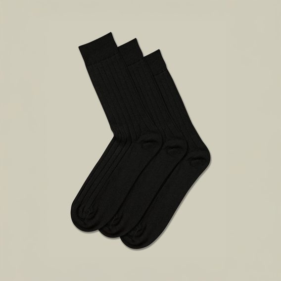 Charles Tyrwhitt 3-Pair Merino Wool Socks — Black