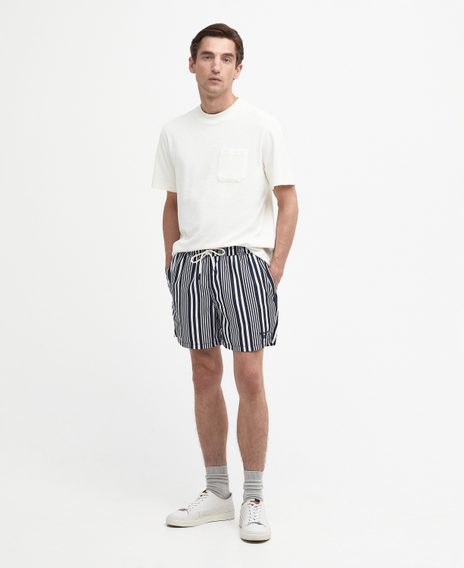 Barbour Decklam Striped Swim Shorts — Classic Navy