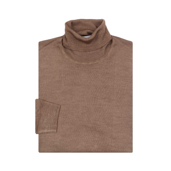 Brooksfield Virgin Wool Turtleneck — Camel