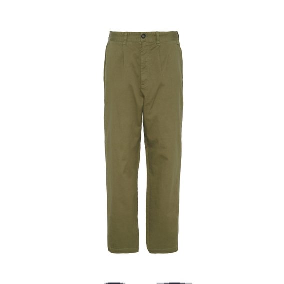 Barbour Washed Stretch Relaxed Trousers — Olive