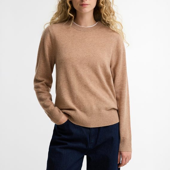 Barbour Penwood Cashmere Knitted Jumper — Beige