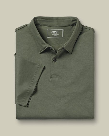 Charles Tyrwhitt Smart Jersey Polo — Olive