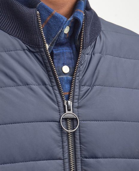 Barbour Carn Baffle Zip Through Jumper — Navy