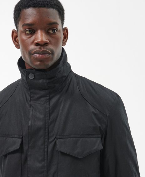 Barbour Emble Wax Jacket — Classic Black