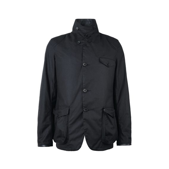 Barbour Beacon Sports Wax Jacket — Classic Black