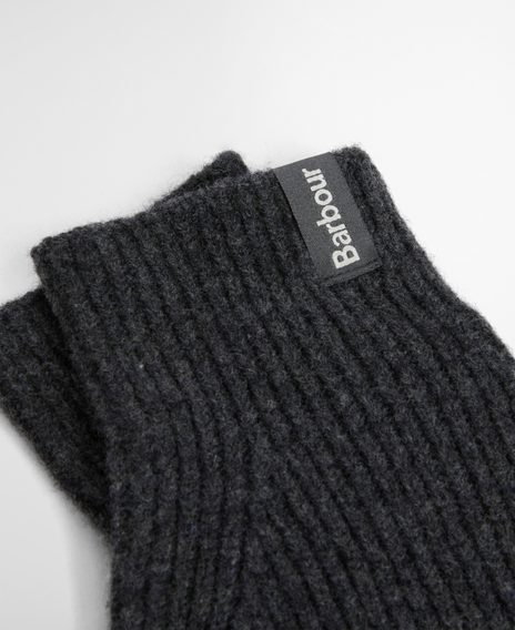 Barbour Danforth Knitted Gloves — Charcoal