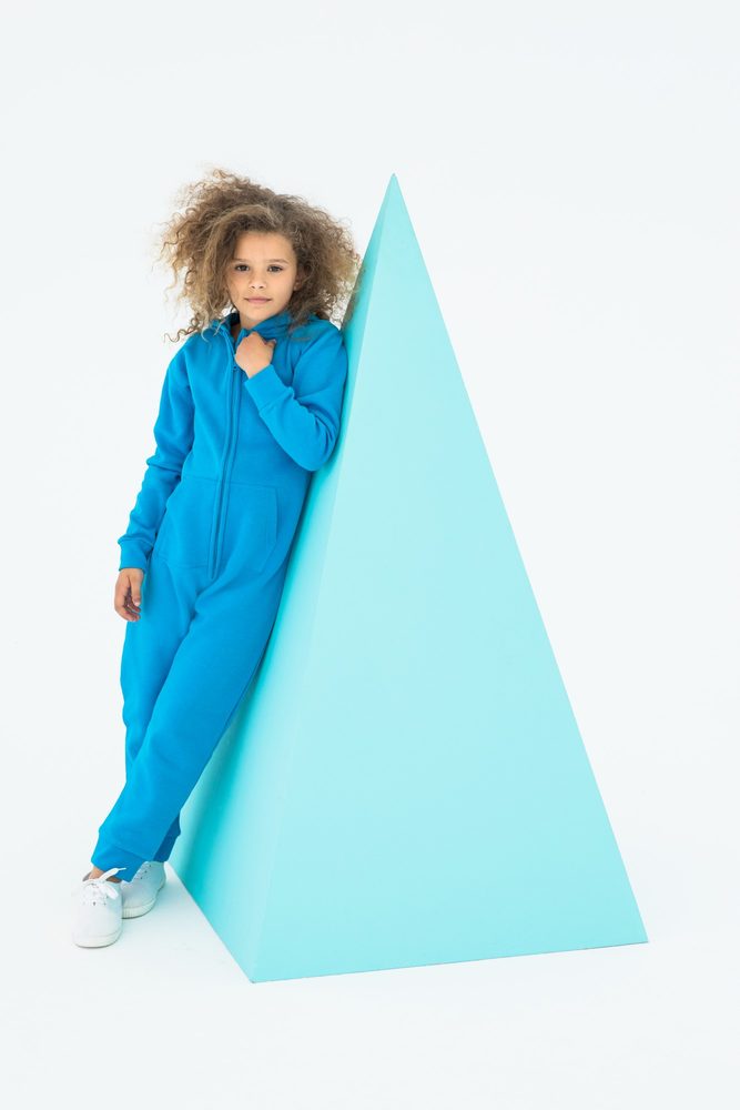 SF (Skinnifit) Detský teplákový overal - Zafírová modrá | 9-10 rokov