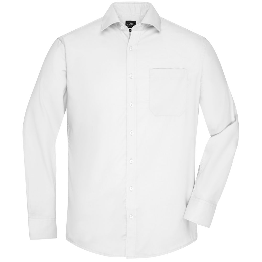 James & Nicholson Pánská košile s dlouhým rukávem JN682 - Bílá | XXL